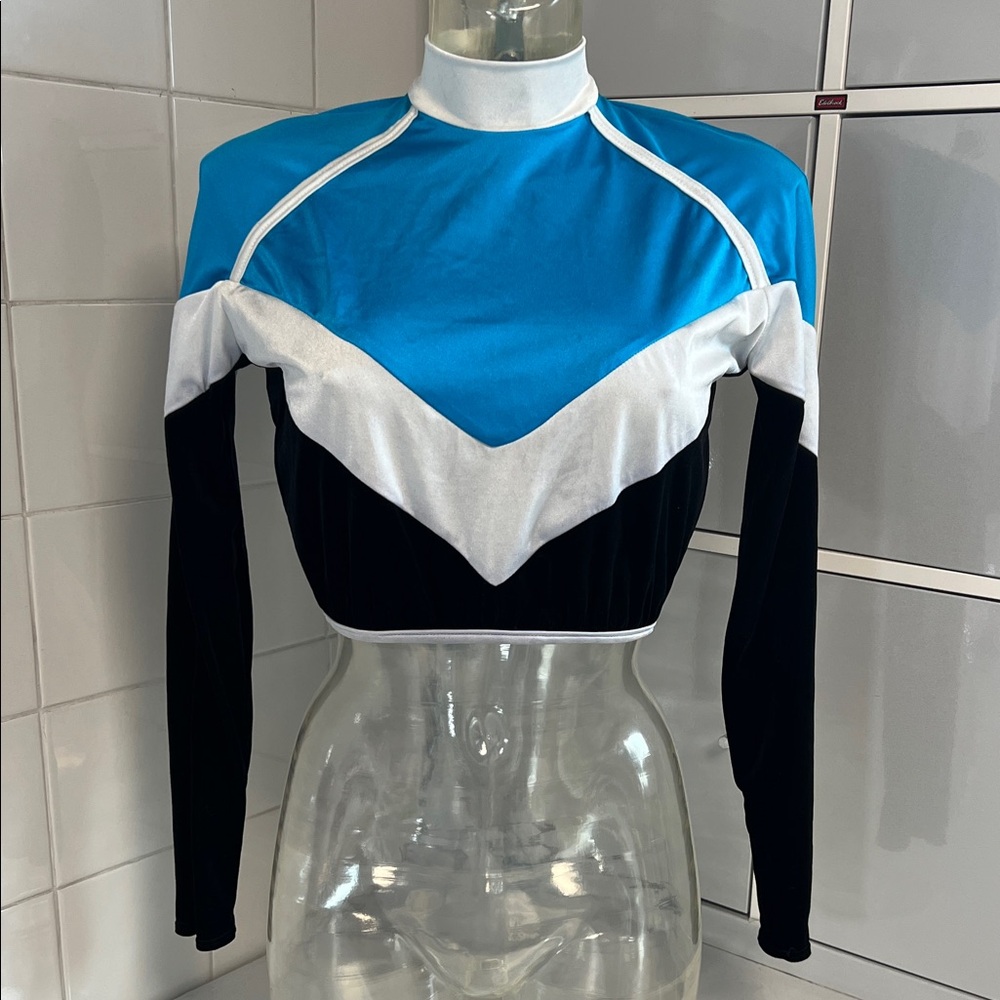 Velvet Spandex Cheer/Dance Team Uniform Crop Top L GUC